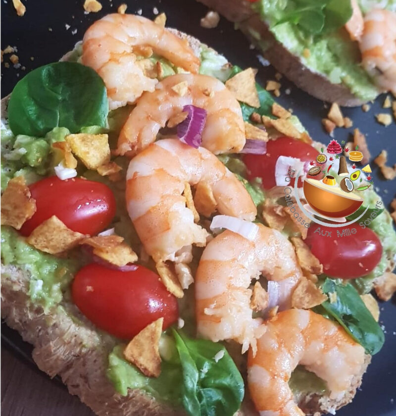 recette avocado toast crevette